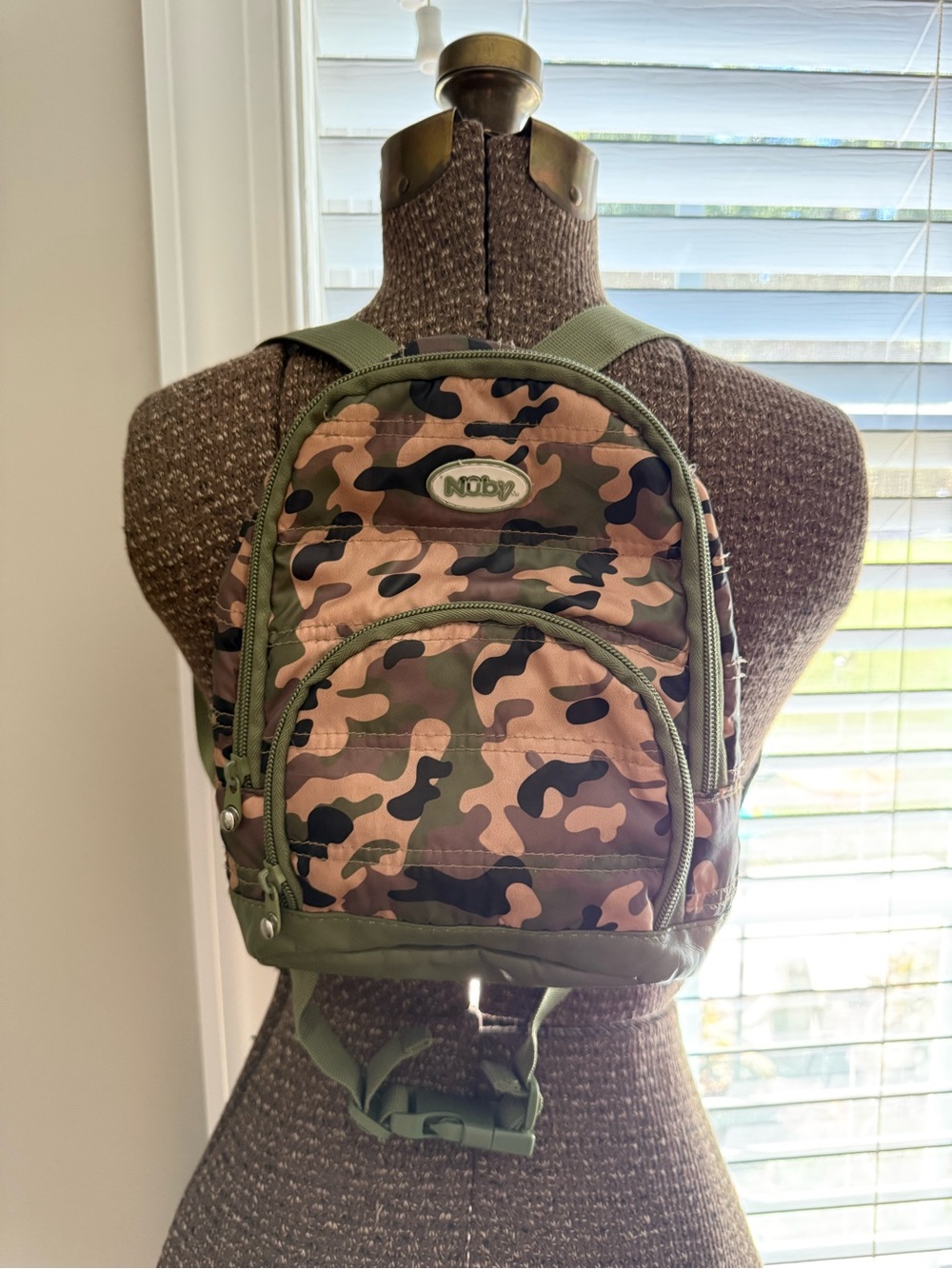 Camouflage Mini Nuby Backpack Sling Bag - Green/Brown Camo